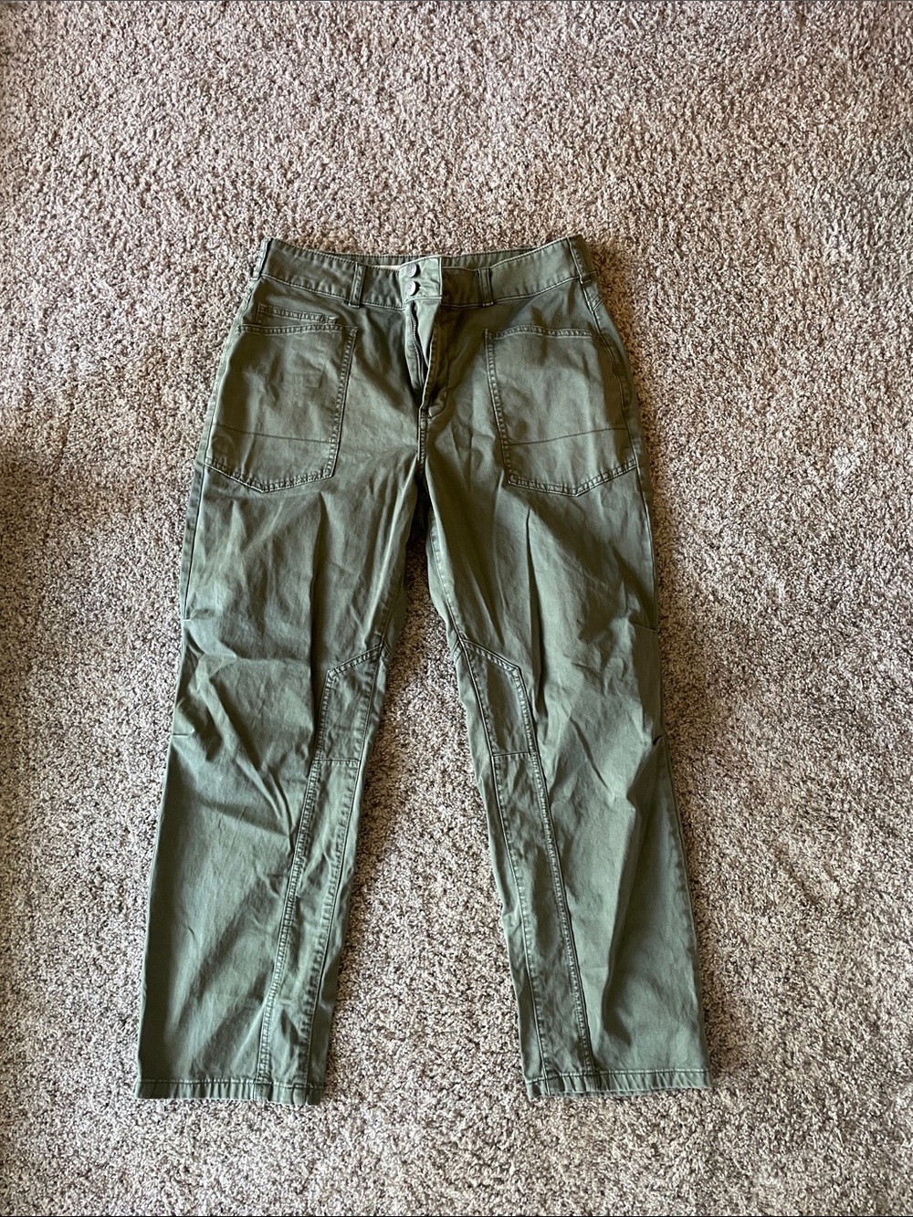 Pilcro Olive Pants with Patch Pockets